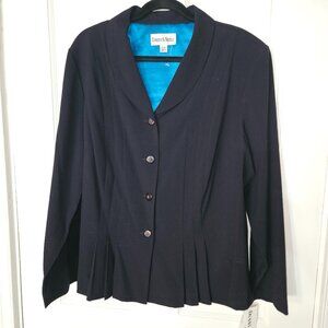 Danny & Nicole Size 20W Black Blazer w/ Purple buttons w pleats